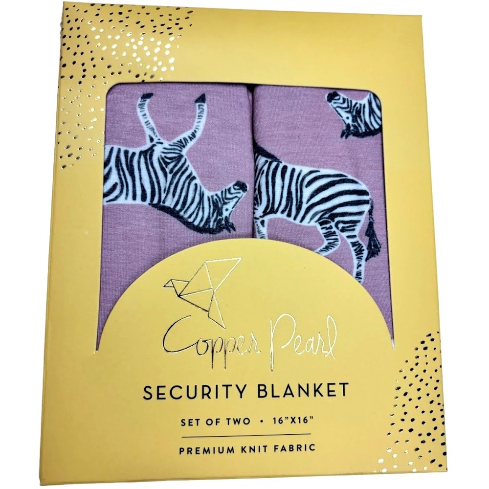 2 Pink Zebra Black 3 Layer Baby Lovey Set Copper Pearl Security NWT